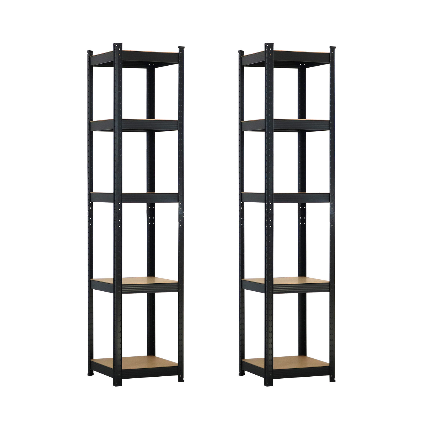 Pack 2 Estanterías Modulares con 5 Baldas Ajustables 180x40x40cm 175Kg Thinia Home Estanterías 1
